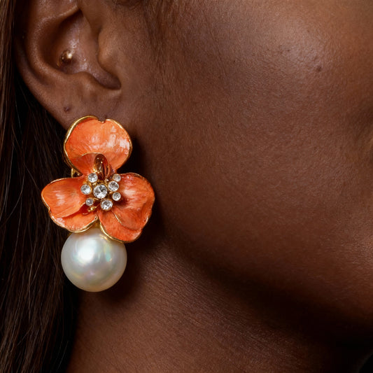 Coral Blossom Earrings