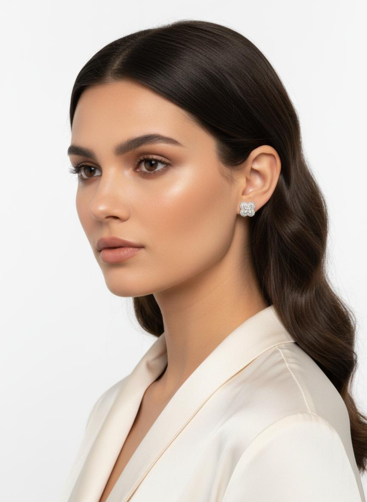 ✨ Pavé Floral Stud Earrings