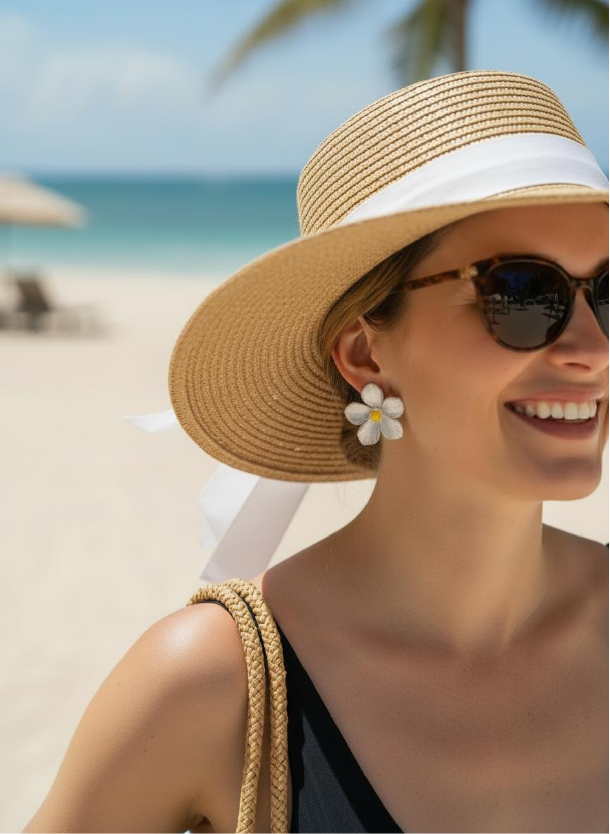 Floral Pearl Stud Earrings