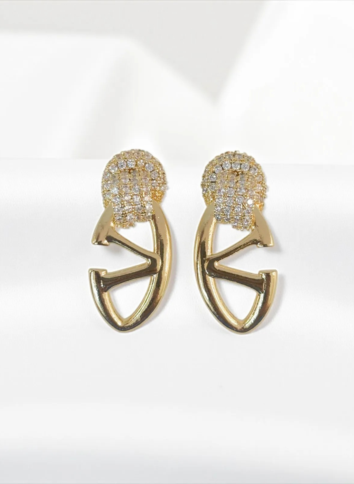 ✨ Sculpted Pavé Drop Earrings