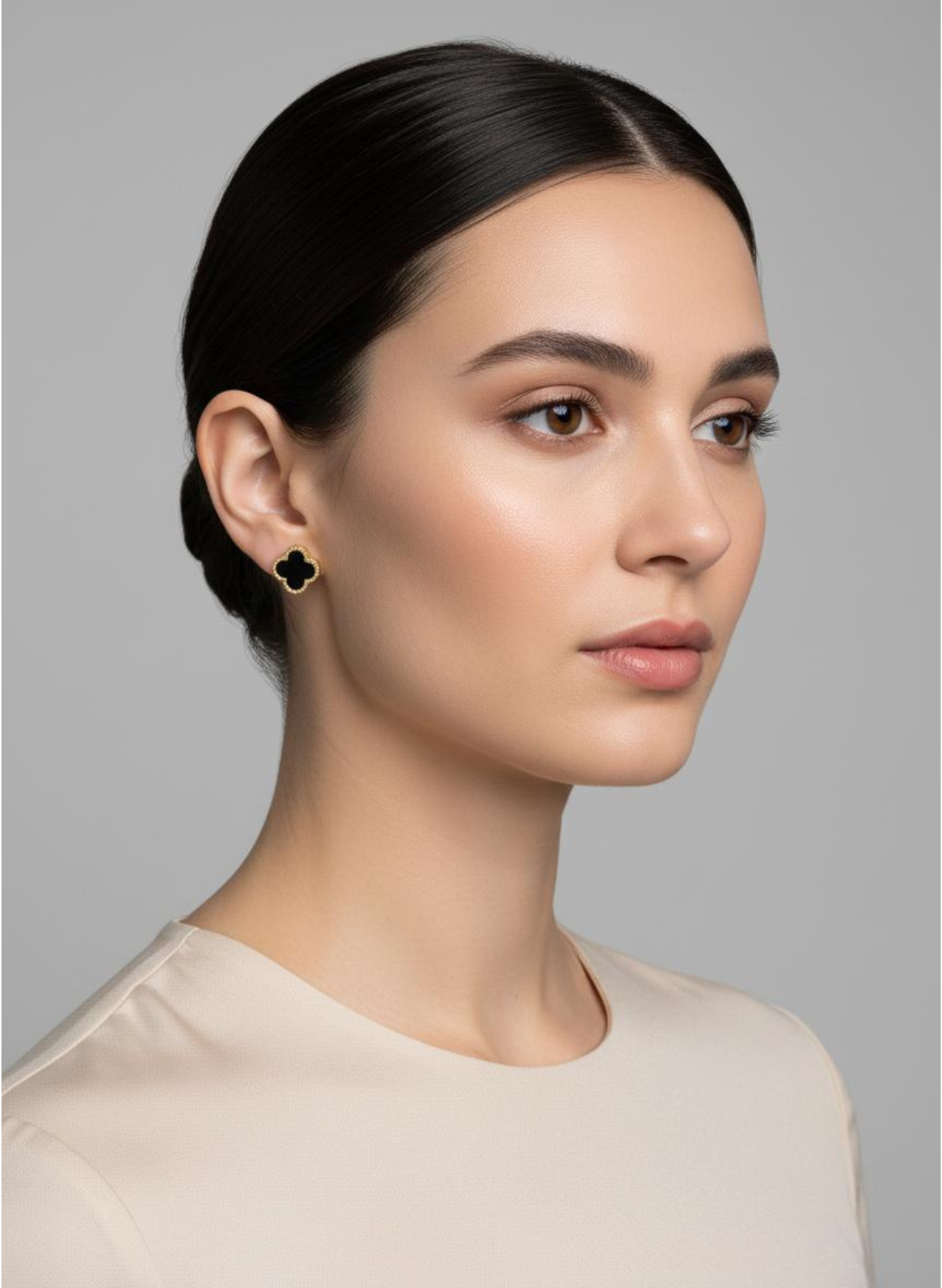 ✨ Black Clover Stud Earrings