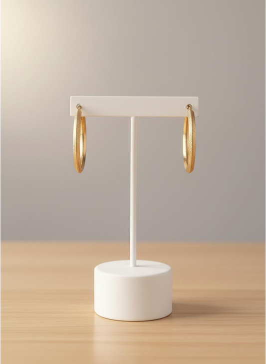 ✨ Textured Gold Hoop Earrings