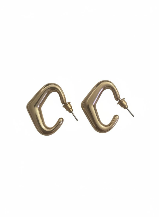 ✨ Sculptural Gold Curve Earrings