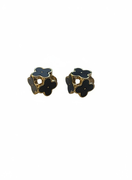 ✨ Black Clover Cube Stud Earrings