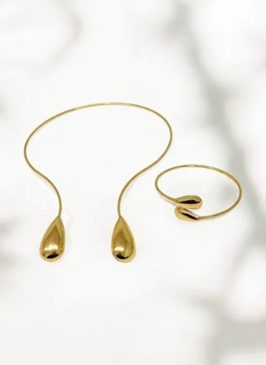 ✨ Golden Drops Set – Necklace & Bracelet ✨
