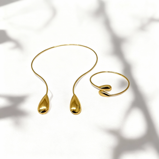 ✨ Golden Drops Set – Necklace & Bracelet ✨