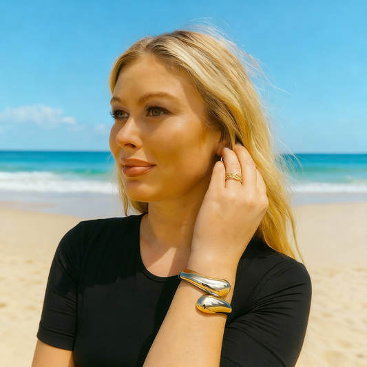 Gold Drop Bracelet – 18k Gold-Plated & Silver